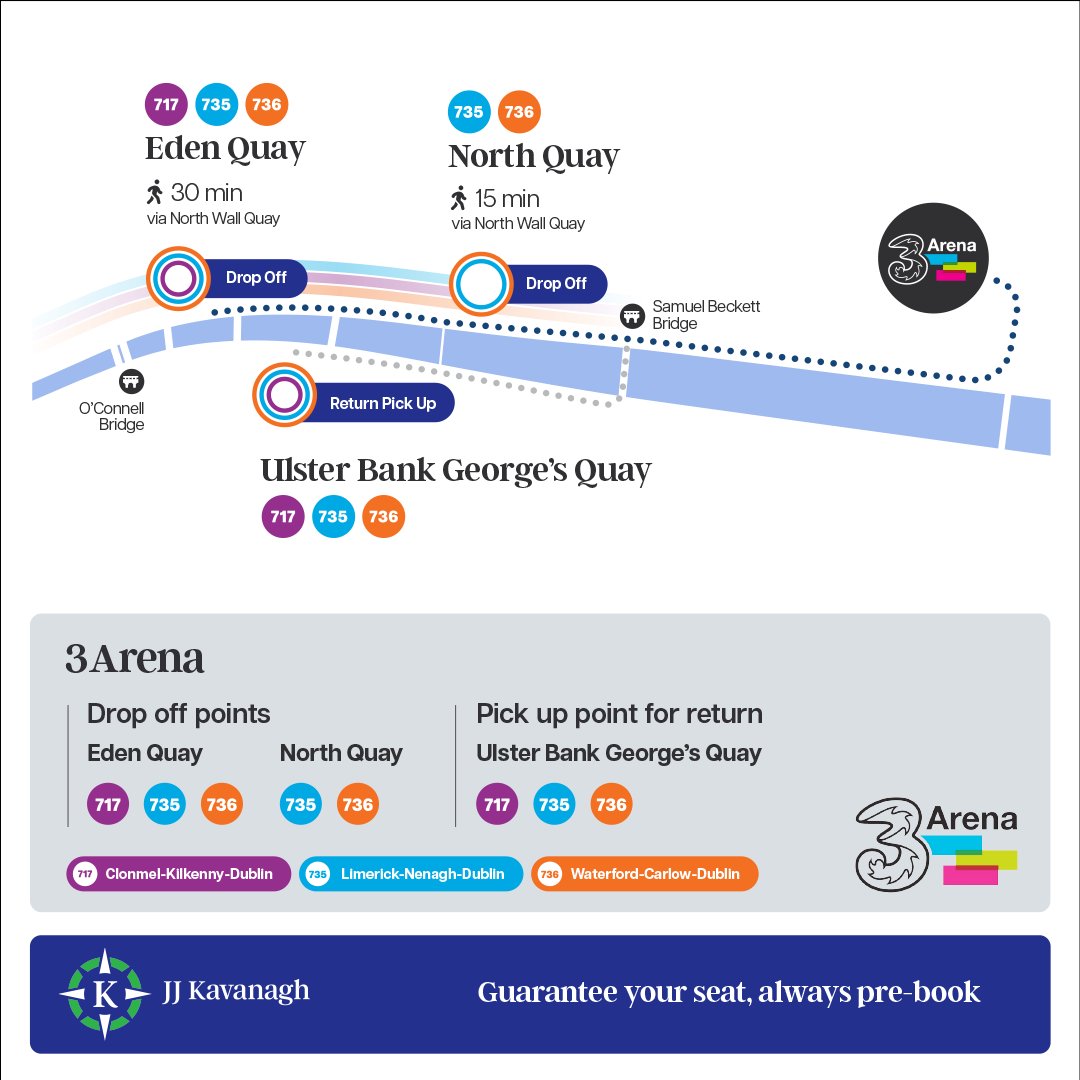 JJKavanaghBuses's tweet image. 🎶 Heading to The Script at @3ArenaDublin? We've got you covered!

Get there easily with JJ Kavanagh’s direct coach service, offering Wi-Fi, USB charging, and onboard toilets for a comfortable ride.

🚍 Book now – link in bio!
#3arena #IrelandEvents