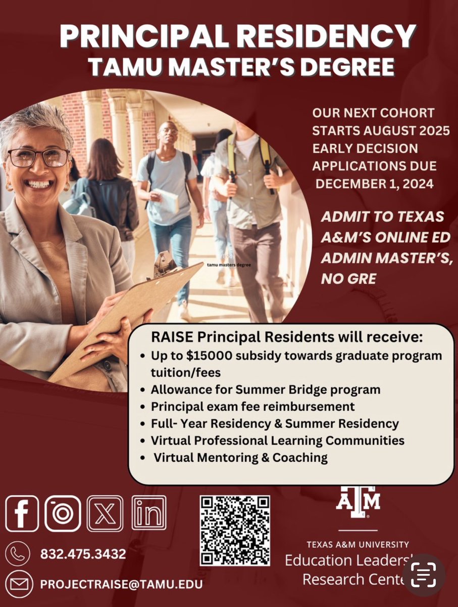 Great opportunity for aspiring school principals!