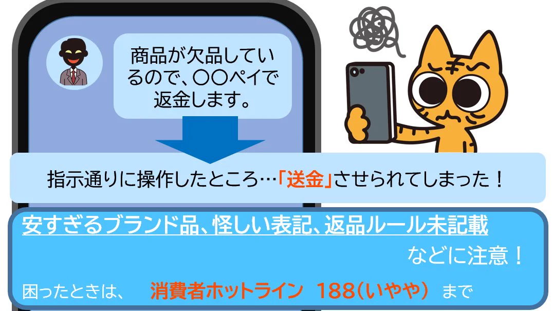 返金専用ページ かながわ中央消費生活センター【神奈川県消費生活課】 در X: «偽通販