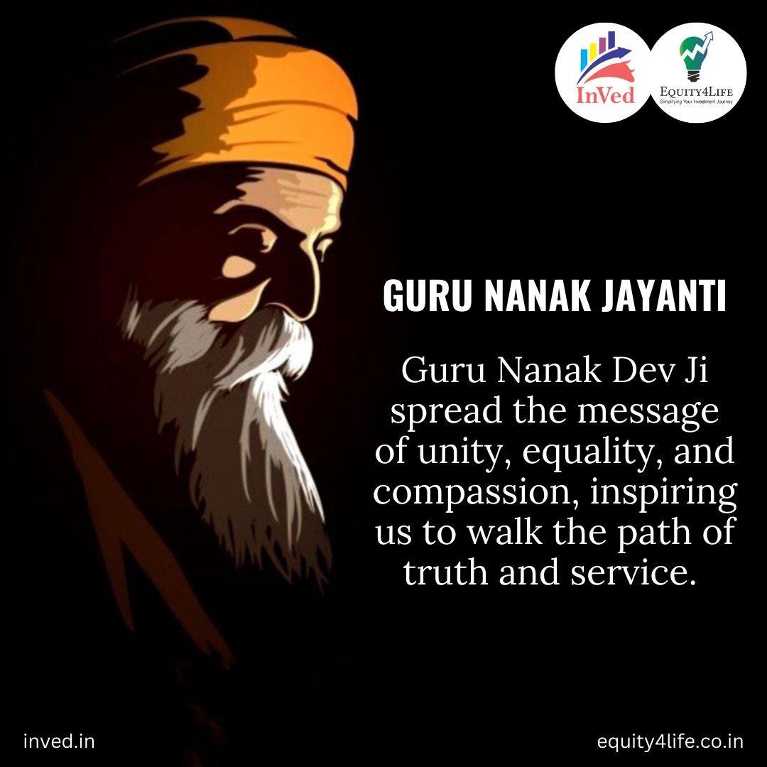 InVed_Research's tweet photo. 🌟🙏 Guru Nanak Jayanti 🌸
Guru Nanak Dev Ji spread the message of unity, equality, and compassion, inspiring us to walk the path of truth and service. 🕊️✨
#GuruNanakJayanti #Unity #Equality #Compassion #TruthAndService #InVed #Equity4Life https://t.co/bQnoMTqhJ9