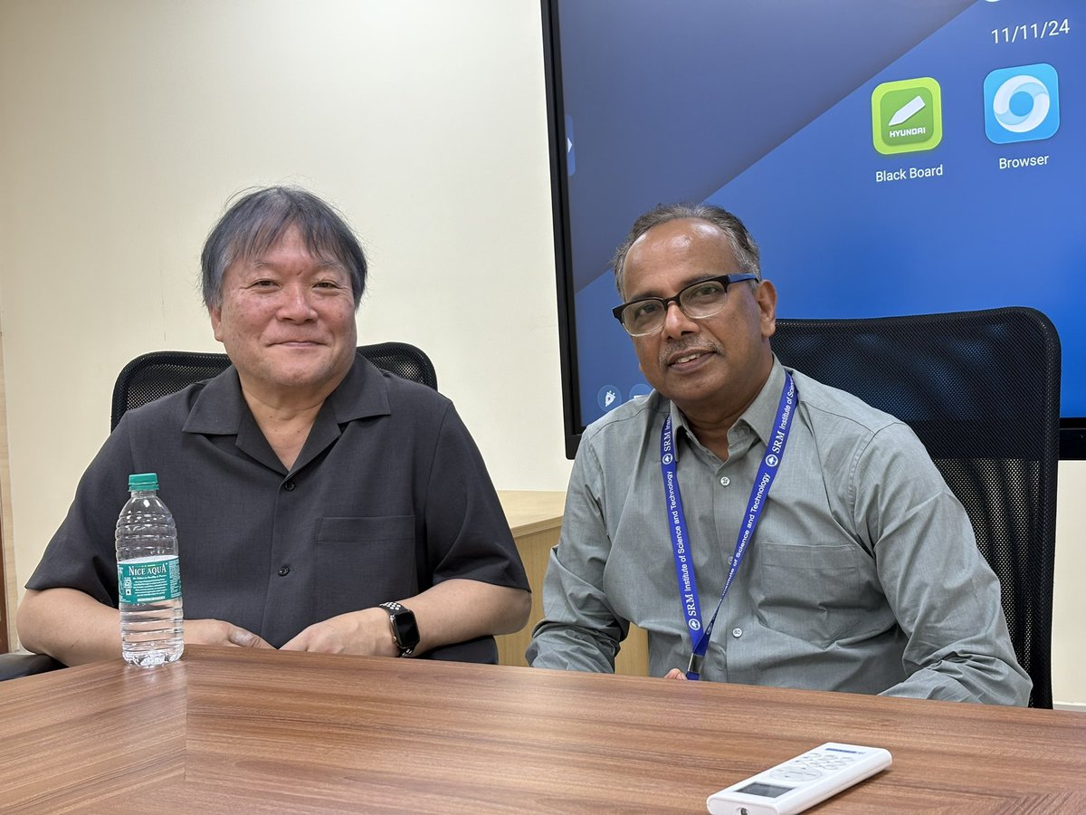 ajayaghosh_a's tweet photo. Happy to host Professor Takuzo Aida @Soft Materials Laboratory @SRM_Univ Chennai @UTokyo_News_en https://t.co/EclF9Y04tA