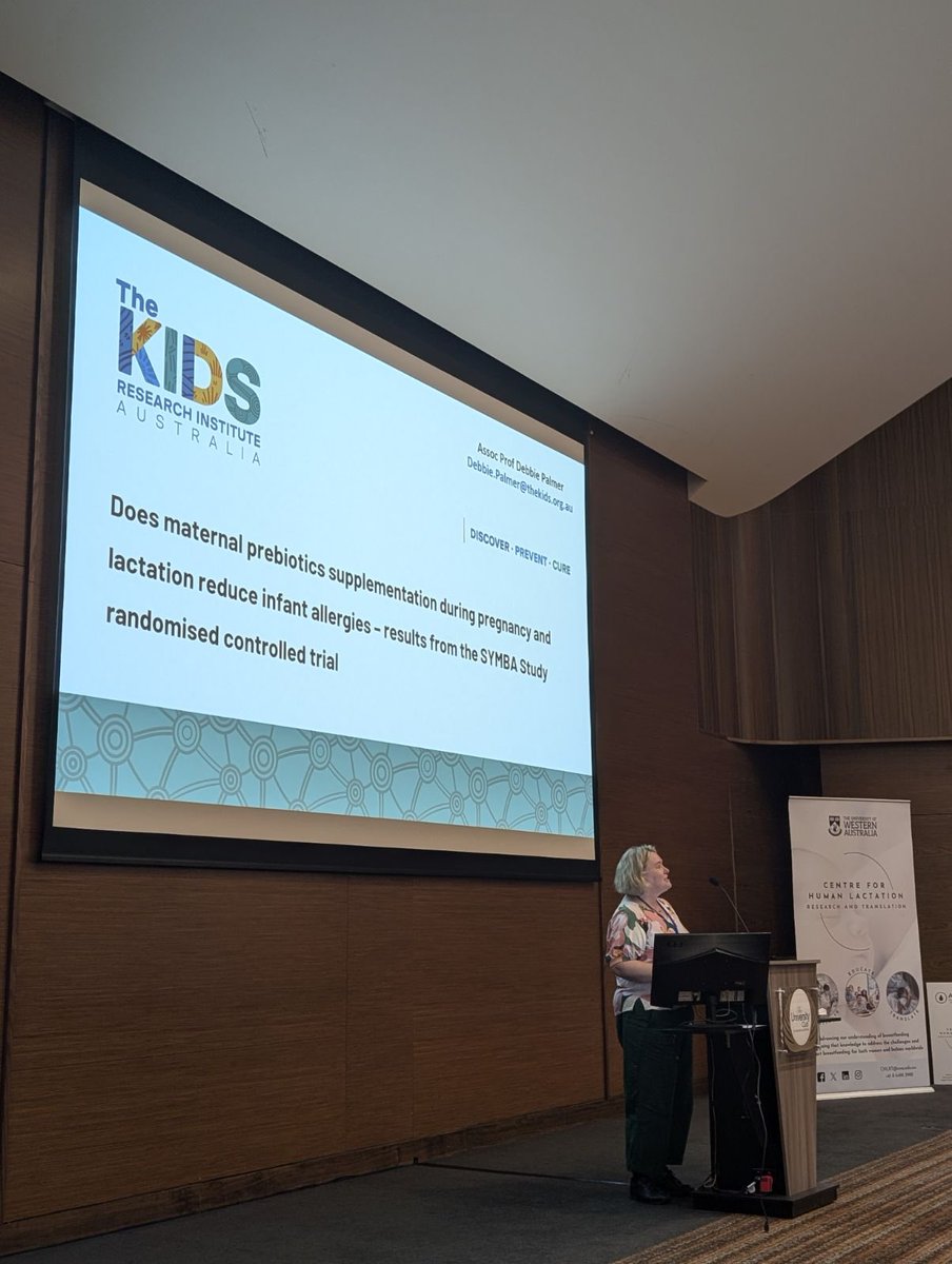 ABREAST Network (@abreast_network) on Twitter photo Does maternal prebiotics supplementation during pregnancy and lactation reduce infant allergies – results from the SYMBA randomised controlled trial
With Associate Professor Debra Palmer <a href="/TheKids_AU/">The Kids Research Institute Australia</a> #ABREAST2024 <a href="/uwa_chlrt/">Centre for Human Lactation Research & Translation</a> Does maternal prebiotics supplementation during pregnancy and lactation reduce infant allergies – results from the SYMBA randomised controlled trial
With Associate Professor Debra Palmer <a href="/TheKids_AU/">The Kids Research Institute Australia</a> #ABREAST2024 <a href="/uwa_chlrt/">Centre for Human Lactation Research & Translation</a>