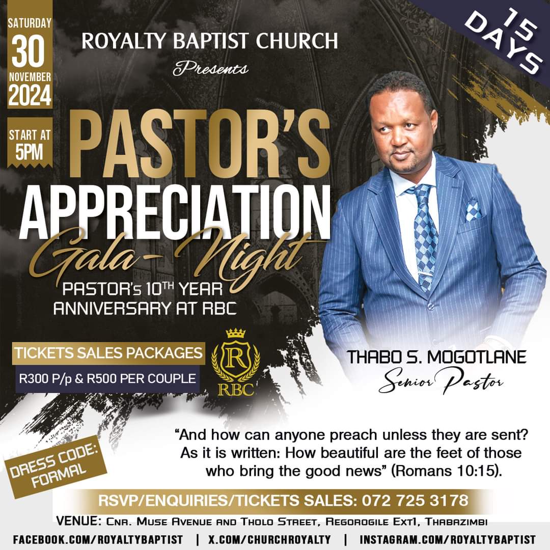 ChurchRoyalty's tweet image. 15 Days to go💃🏿💃🏿💃🏿💃🏿💃🏿

"And how can anyone preach unless they are sent? As it is written: “How beautiful are the feet of those who bring good news" (Romans 10:15).
#PastorsAppreciation