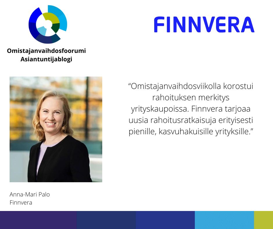 Uusin blogi: Viime vuosina pienten yritysten rahoituksen saatavuus on kiristynyt. Finnvera tarjoaa yrityksille monipuolisia rahoitusratkaisuja mm. omistusjärjestelyihin ja kasvuun pyrkien olemaan rahoituksen ratkaiseva palanen. Lue lisää! ov-foorumi.fi/rahoituksen-ra…