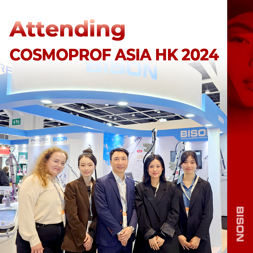 bisonmedical's tweet photo. COSMOPROF ASIA HONGKONG 2024 with PHOENIX

Thanks for visiting our booth. 
BISON finished COSMOPROF 2024 with big success! :)

#cosmoprof #hongkong #longpulselaser #microneedleRF #eladerm #qswitchlaser
#bison #Accento #Firexel #qptp #hifu #exhibition #asthetic https://t.co/smVIl0aYMh