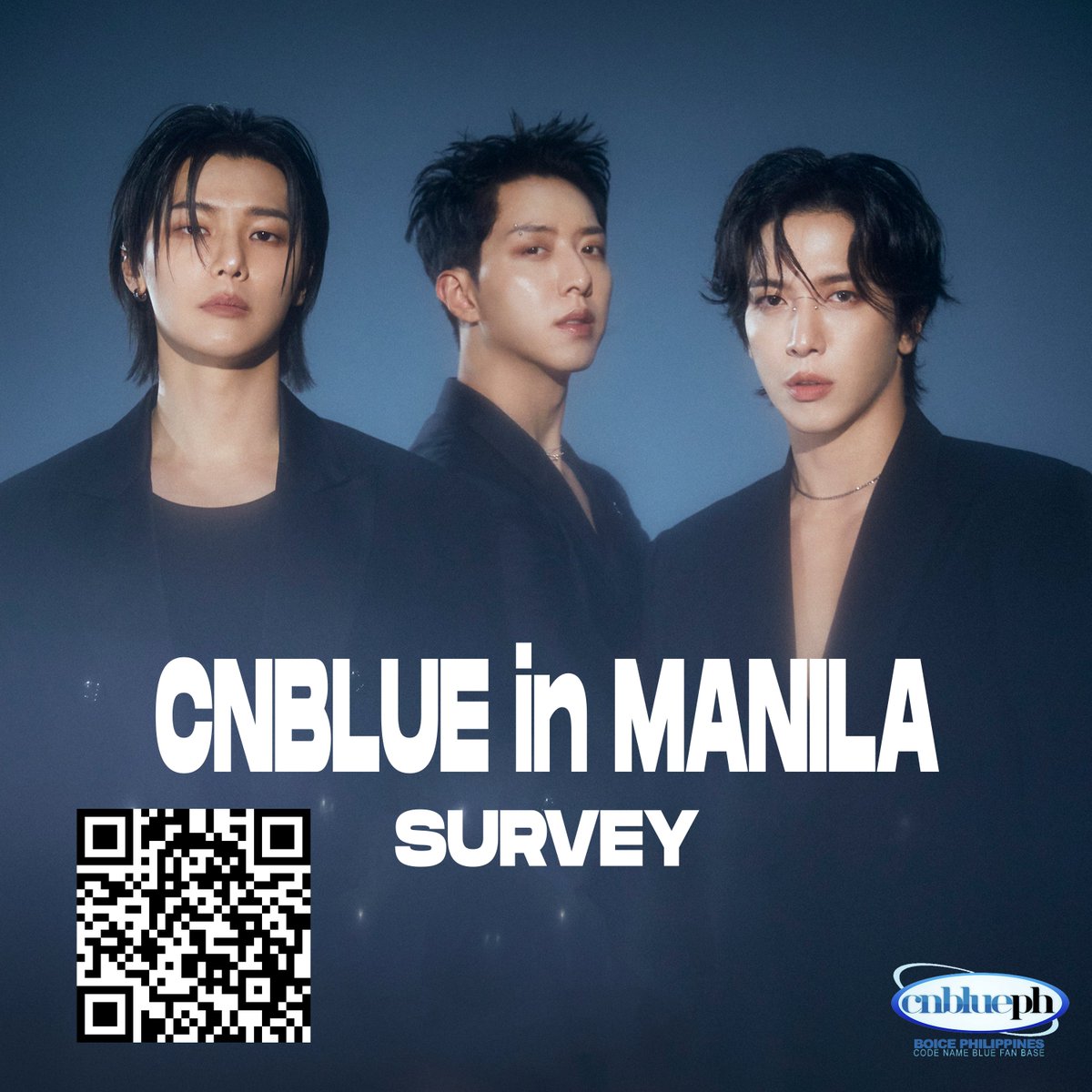 BoicePH's tweet photo. 🎸 Do You Want to See CNBLUE in Manila Again? 🎸

Hey BOICE! 💙 We're dreaming of another unforgettable night with CNBLUE in Manila, but we need your voice to make it happen! Let us know how much you miss them by filling out this quick form.

✨ Tell us your thoughts, share your excitement, and let’s show how much Filipino BOICEs want CNBLUE back!

👉 Link form: https://t.co/HCNFuCLvLh
(You can also scan the QR code included in the photo)

Together, let’s make this dream come true! 💙

#CNBLUE #씨엔블루