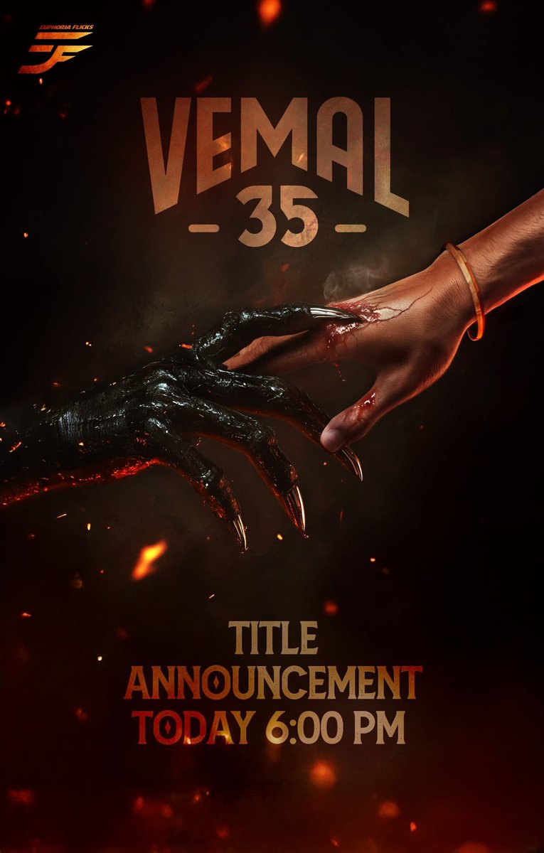 Big news drops at Today, 6 PM! 

Stay tuned, Dont miss it. 

#BigReveal #Vemal35 #Announcement <a href="/ActorVemal/">Actor Vemal</a> <a href="/Thej_sharma/">Thejaswini sharma .</a> <a href="/MaxinaPaonam/">Maxina Paonam</a> @directorsanthoshbabu <a href="/RathiBaskar3/">Rathi Baskar</a> <a href="/avinodbharathi/">Vinod bharathi A</a> <a href="/invisibleart94/">Deepak</a> <a href="/DangerMani7/">Danger Mani</a> <a href="/keziahDesigner/">Keziah costume Designer</a> <a href="/rajavenkatesh9/">Venkatesh Raja</a> <a href="/onlynikil/">Nikil Murukan</a>