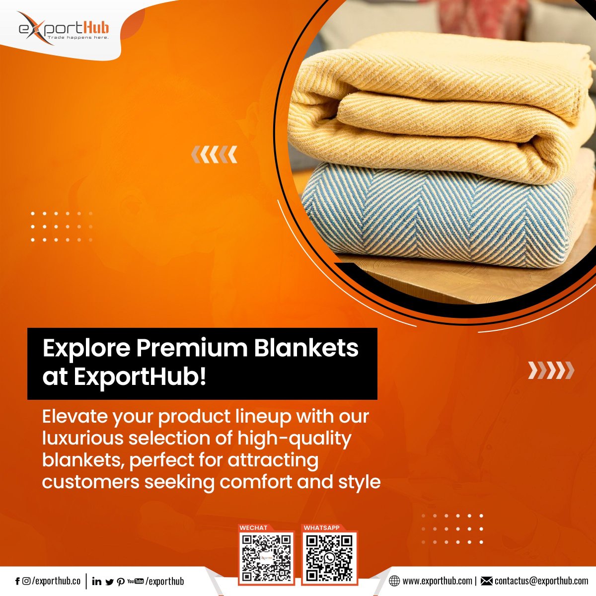 Wrap Your Business in Comfort with Premium Blankets on ExportHub! Discover our exquisite range of high-quality blankets designed to delight your customers and boost your sales. Visit us today!
Inquire Now! 
exporthub.com/search?keyword… 
#Blankets #WinterEssentials #B2B #ExportHub