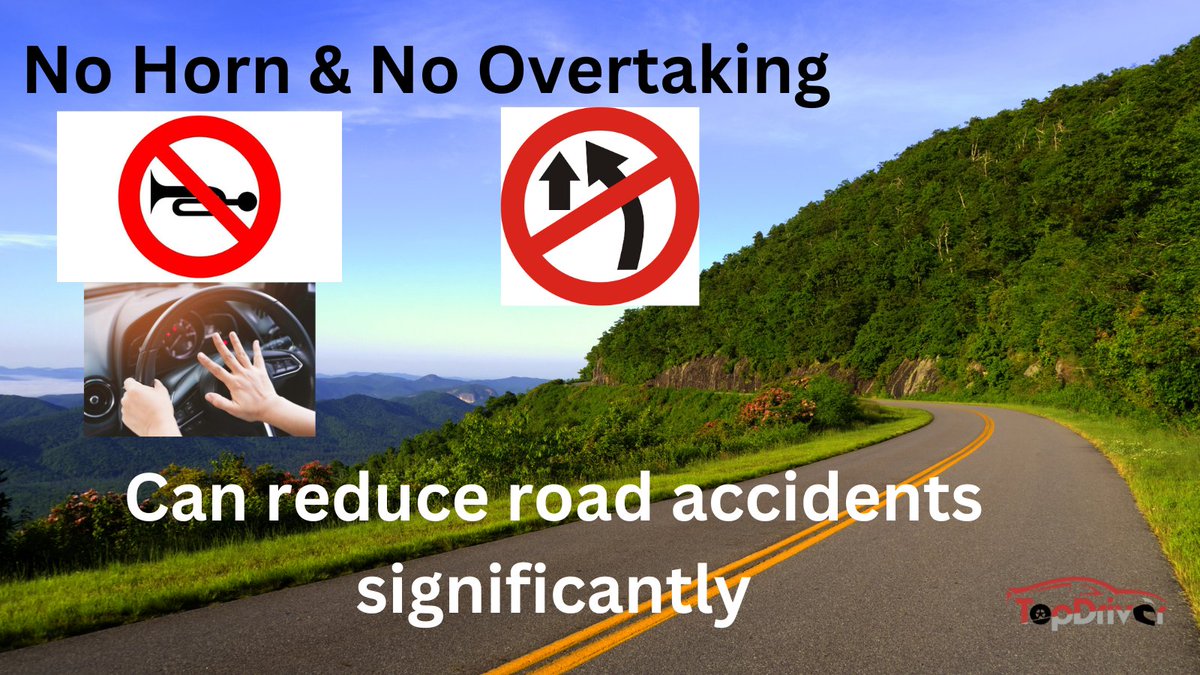 TopDriverIndia's tweet photo. They say Extreme times need extreme measures.

While not practical, what if @MORTHIndia bans horns, and overtaking on city roads?
I believe half the problems arise from these two due to huge impatience of Indian drivers.

Will people settle down and learn to drive more courteously? Will they learn to share the road?

#RoadSafety