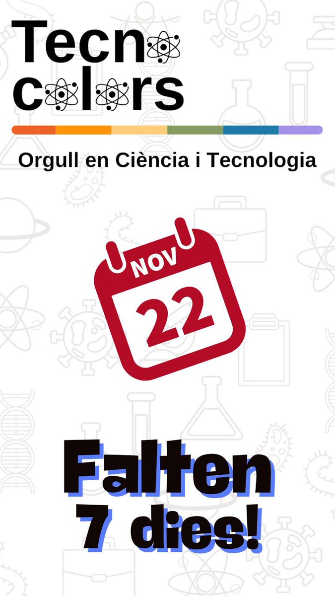 MataroLGTBI's tweet photo. 🔝 Queda 1 setmana per la 1a jornada "TecnoColors", l'Orgull en Ciència i Tecnologia, que tindrà lloc al @TecnoCampus de 16h a 20h. Us hi esperem!! https://t.co/9COinBQTUy