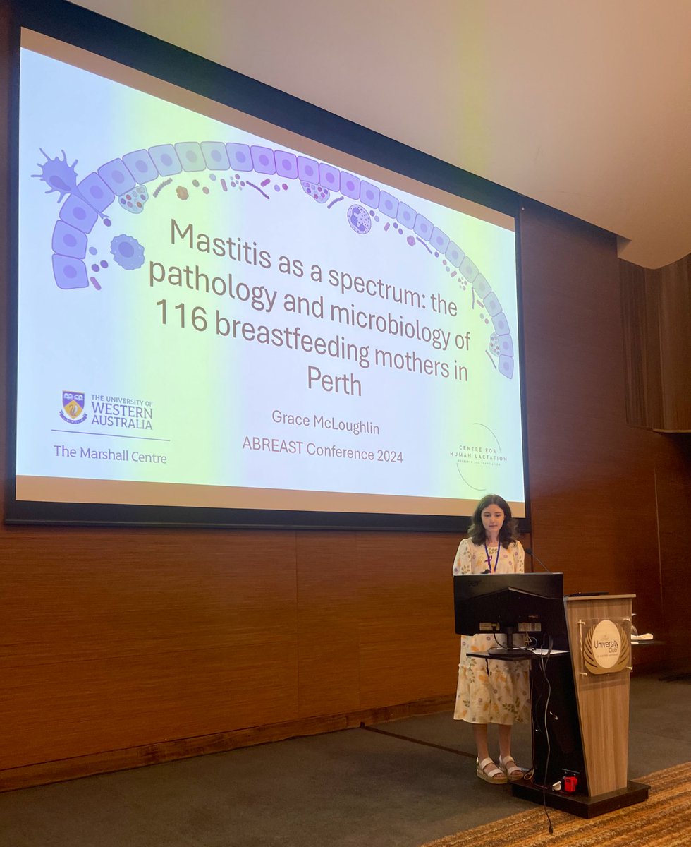 ABREAST Network (@abreast_network) on Twitter photo Thanks PhD candidate Grace McLoughlin for sharing your research with us on Mastitis as a spectrum: the pathology and microbiology of 116 breastfeeding mothers in Perth.
#ABREAST2024 <a href="/uwa_chlrt/">Centre for Human Lactation Research & Translation</a> <a href="/UWAresearch/">UWA Research</a> Thanks PhD candidate Grace McLoughlin for sharing your research with us on Mastitis as a spectrum: the pathology and microbiology of 116 breastfeeding mothers in Perth.
#ABREAST2024 <a href="/uwa_chlrt/">Centre for Human Lactation Research & Translation</a> <a href="/UWAresearch/">UWA Research</a>