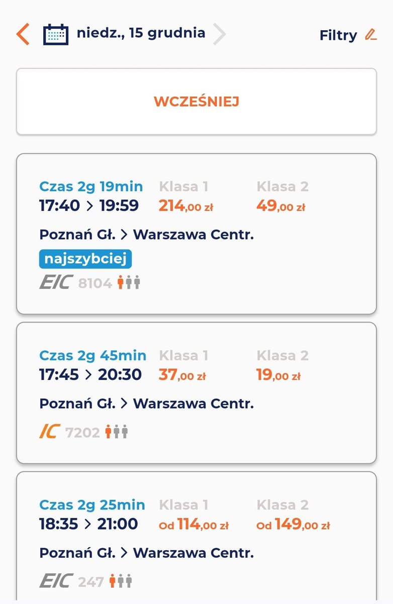 pslowicki's tweet photo. @maciejmd81 @Wislicz @PolaMatysiak Ostatni bilet w normalnej cenie jest na połączenie o  17.45. A i to teoretycznie, bo to ceny promocyjne, więc finalnie ten biler też  może być po 150 zł. (Btw system i tak aktualnie wyrzuca błąd przy próbie zakupu tego biletu.) https://t.co/PA5M9f5RBP