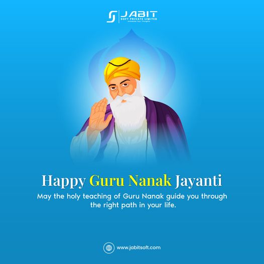 jabitsoft's tweet photo. On this auspicious occasion of Guru Nanak Jayanti, we wish that you are showered with the divine blessings of Guru Nanak Dev Ji today and forever. Happy Guru Nanak Jayanti!
.
.
#Jabitsoft ##GuruNanakJayanti #PrakashPurab, #NanakDevJi #gurupurb #gurunanakdevji #gurunanaksahib https://t.co/YaVceH6ZST
