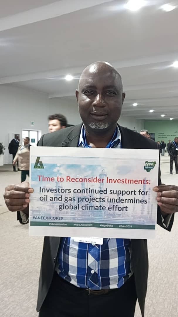 aneejnigeria's tweet photo. 📢#ANEEJUPDATE FROM COP29 IN BAKU🇦🇿
ANEEJ and @ACTAlliance , a member of the @Oikoumene hosted the unwrapping finance stunt action at the ongoing COP29 in Baku, Azerbaijan, to draw the attention of State parties and negotiators to the needed financing mechanism https://t.co/Cog2bGjs1B