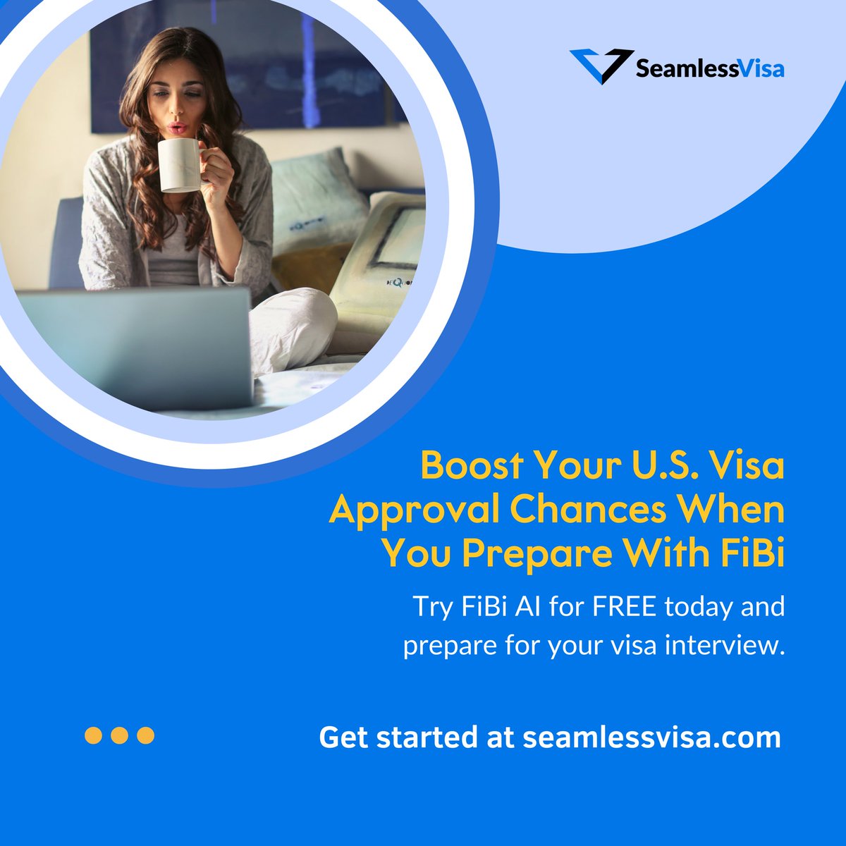 SeamlessVisa_'s tweet photo. Boost your U.S. visa approval chances with FiBi AI, your personal interview trainer! Prepare with simulated sessions and gain the confidence you need.
Get started today for FREE - https://t.co/jooNkwrERM
#SeamlessVisa #FiBiAI #VisaInterview #USVisa #VisaApproval https://t.co/tRNkRpzkbi