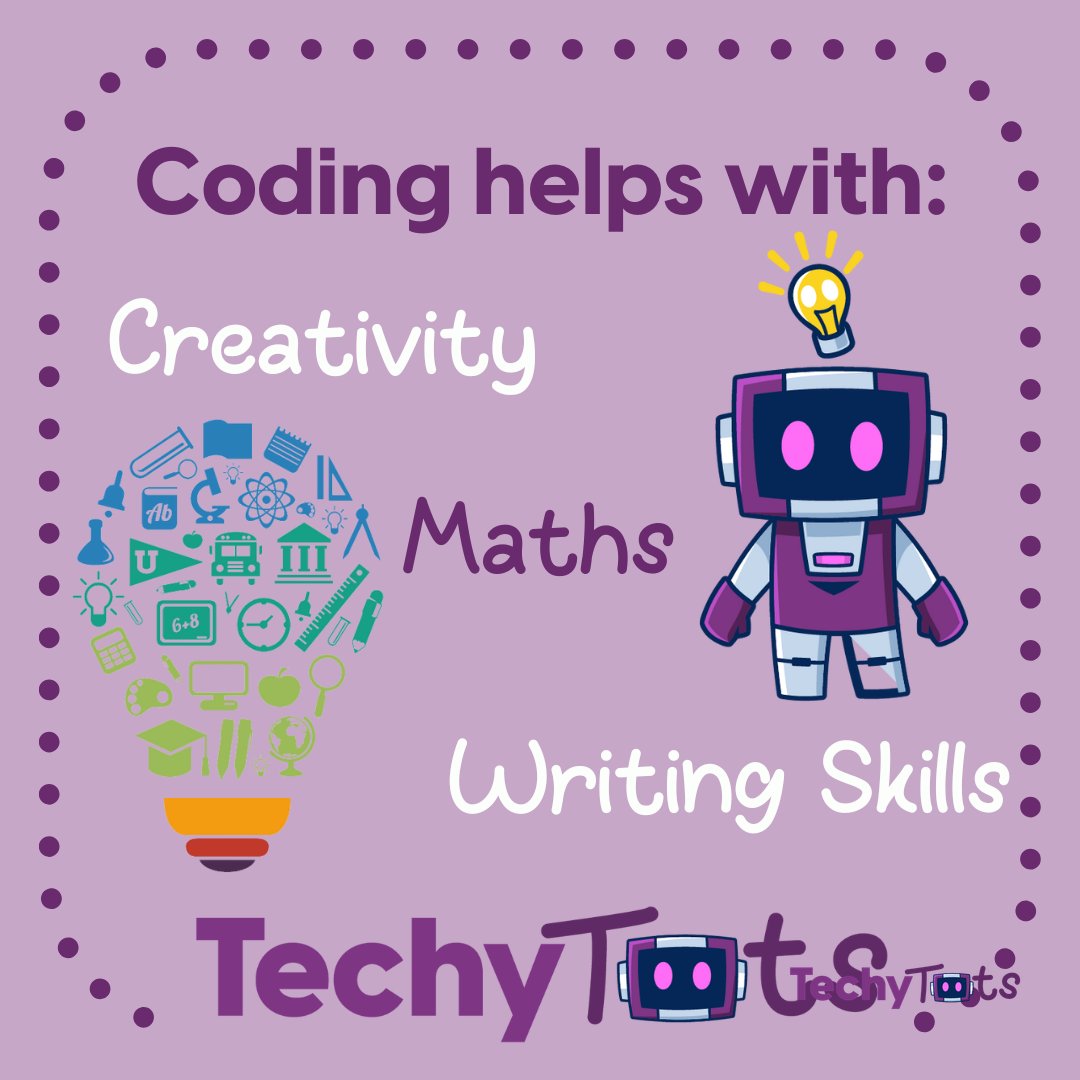 TechyTots's tweet image. Reasons to learn coding .....

Coding helps with creativity, maths and writing skills 

#reasonstolearncoding #coding #playlearncode
