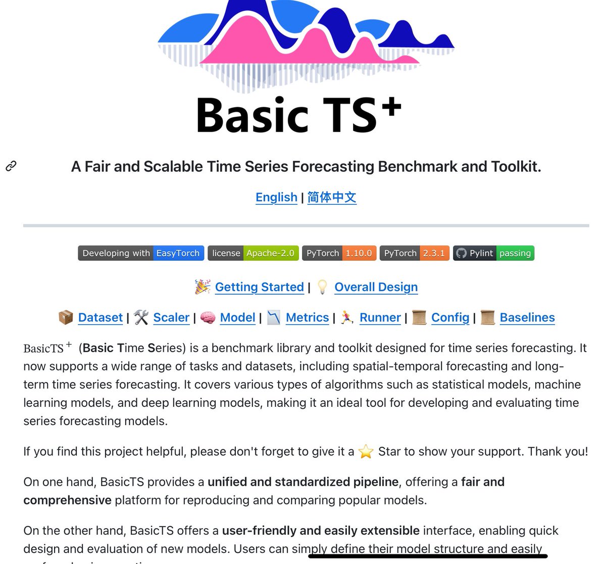 A new promising “A Fair and Scalable Time Series Forecasting Benchmark and Toolkit” BasicTS.

#timeseries 
#forecasting 
#opensource