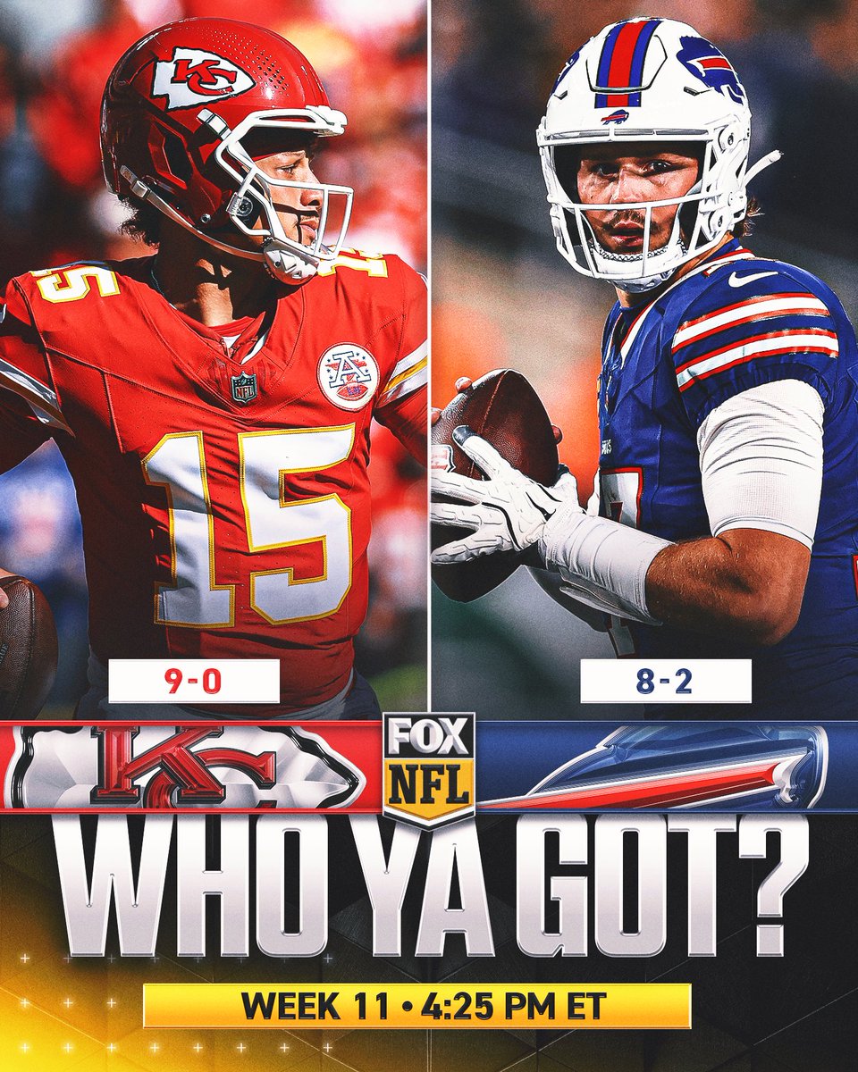 NFLonFOX's tweet photo. Get your popcorn ready for this one!! 🍿

Who ya got in Chiefs-Bills? https://t.co/r7nkHPSOLU