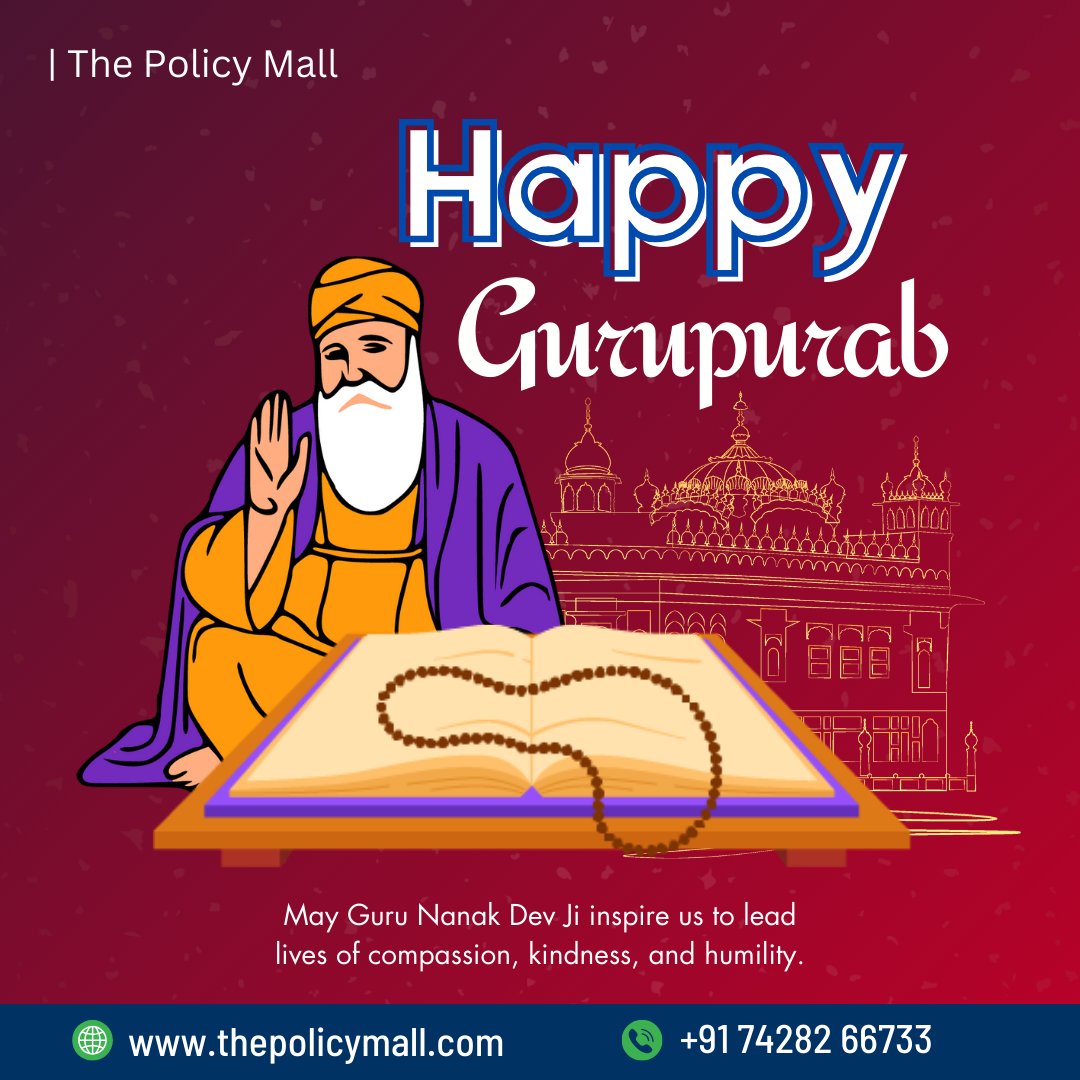 the_policymall's tweet photo. 🌸 Happy Gurpurab! 🌸

May Guru Nanak Dev Ji's teachings inspire us to lead lives of kindness, humility, and selfless service. Wishing you and your family peace, happiness, and prosperity on this auspicious day! 
#HappyGurpurab #GuruNanakJayanti #peaceandprosperity #thepolicymall https://t.co/6kiLbxEirf