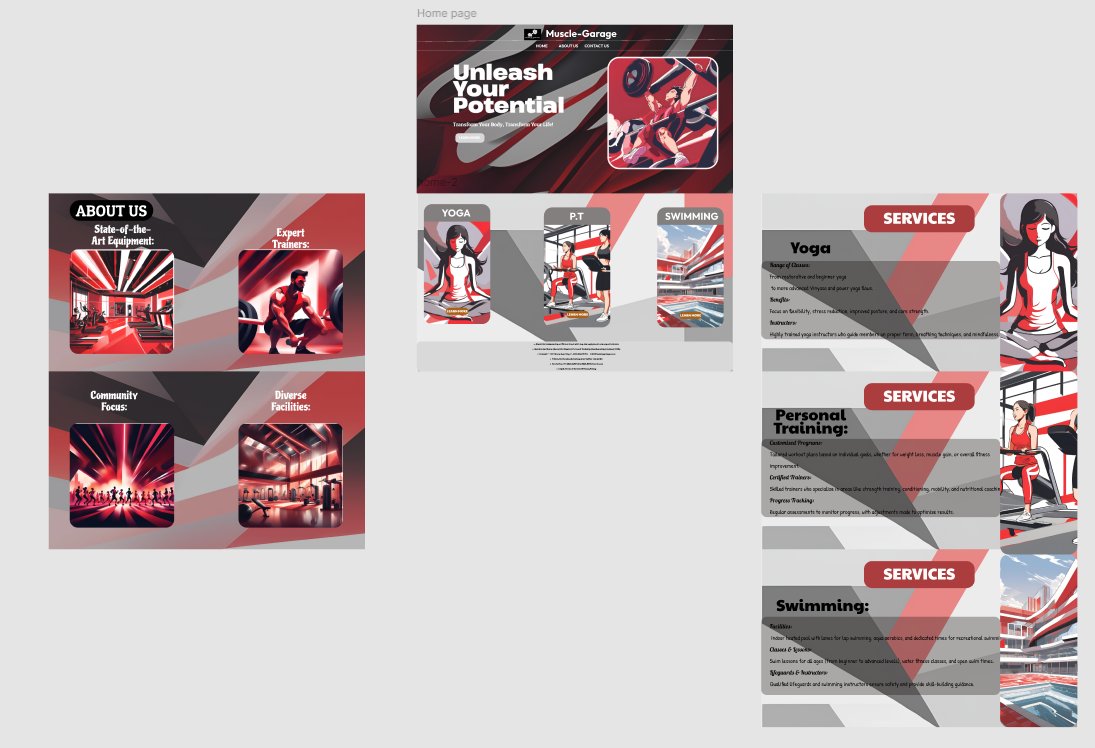 XbTarun's tweet image. &quot;Excited to share the design for my HTML project – a dynamic gym website for Muscle Garage! 💪✨ It showcases features like yoga, personal training, swimming, and more. Ready to flex my coding skills! 💻🚀 #WebDesign #HTMLProject #FitnessWebsite #MuscleGarage&quot;