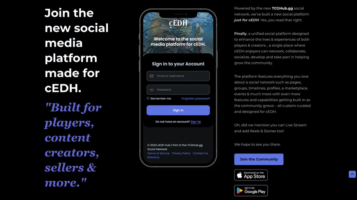 Proud to say cEDH Hub is now available on both the Apple App Store and Google Play Store 🤩😎. More updates coming soon!