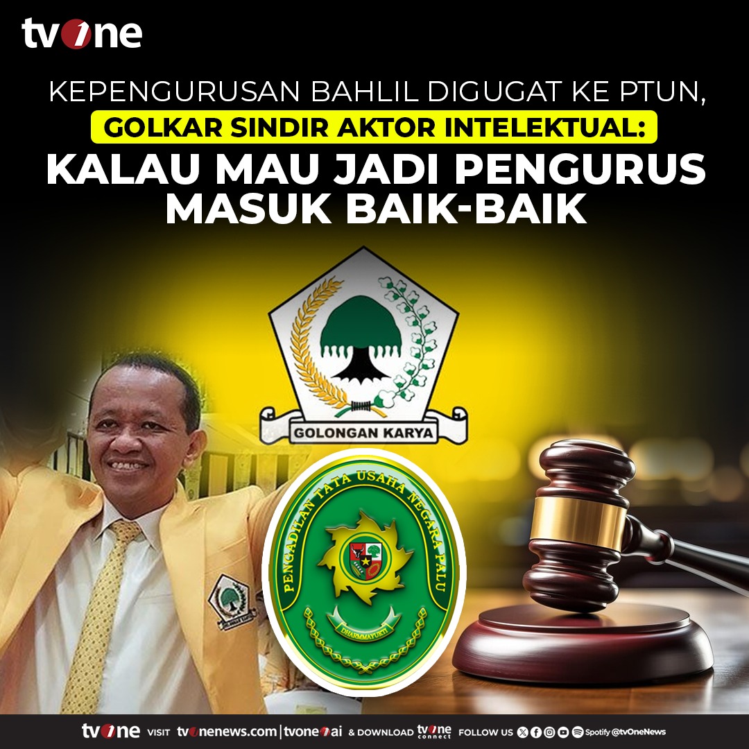 tvOneNews's tweet image. Adies Kadir menilai penggugat kepenguran Bahlil Lahadalia atas suruhan pihak tertentu atau ada aktor intelektual.

#BahlilLahadalia #PTUN #Golkar #AktorIntelektual #tvOne