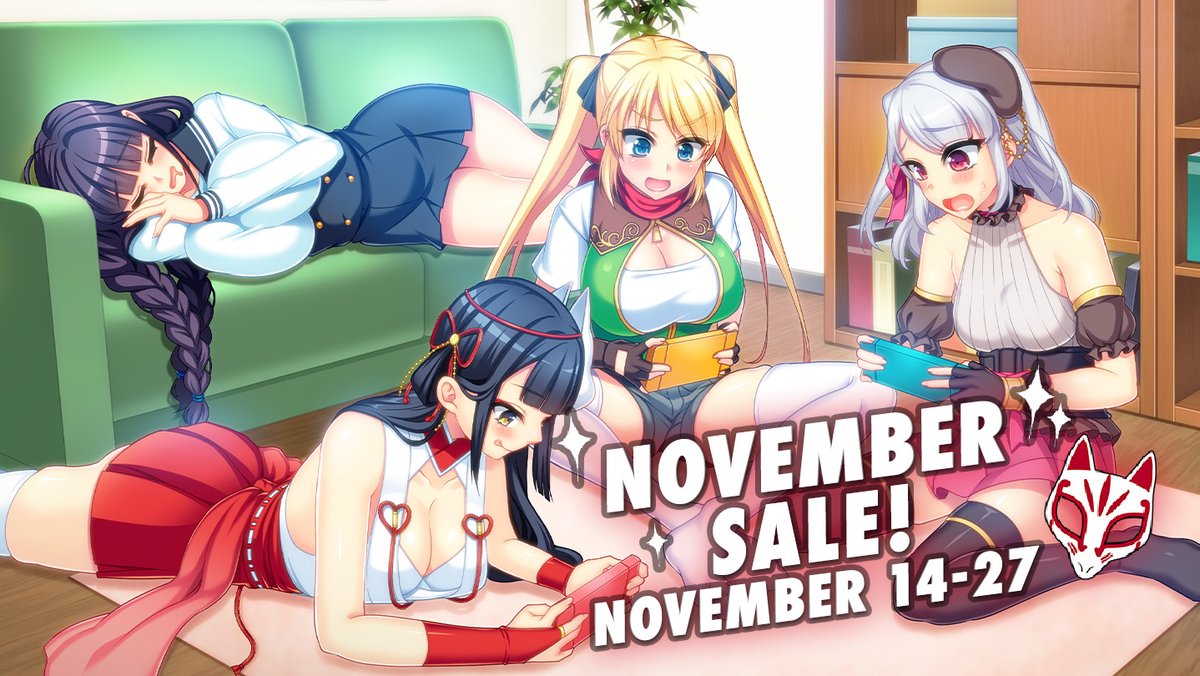 KaguraGames's tweet photo. We're celebrating the November Sale 2024 by giving away $20 USD in Steam Credit and our games!

All you have to do is:

① Follow us @KaguraGames
② Retweet this tweet!
③ Enter the giveaway at https://t.co/A1xtjFIt6O https://t.co/nNaD8YuZEV