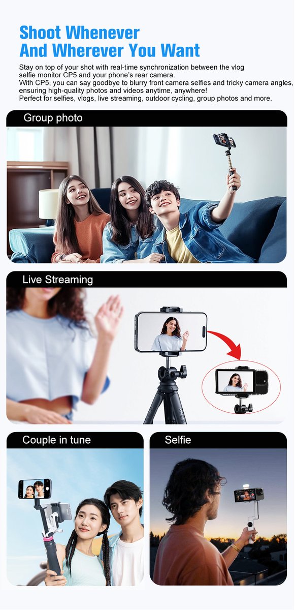 Shimbol_tech's tweet photo. Meet the SHIMBOL CP5!
Unlock the Potential of Your Phone's Rear Camera
🔹5" full HD 1080P touchscreen
🔹500nits high brightness
#Shimbol #ShimbolCP5 #SnambolCP5 #ShimbolSnambol #newproduct #vlog #vlogscreen #selfiescreen #phonephotography #contentcreator https://t.co/1ILo5SWJvz