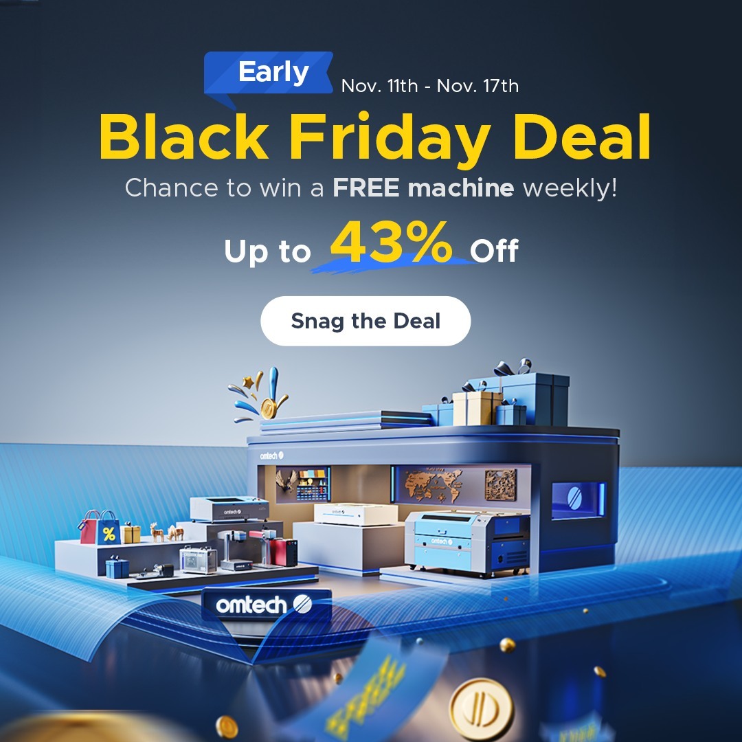 OMTech Laser (@omtechlaser) on Twitter photo 📷 OMTech Black Friday Mega Sale is ON!
📷This is our biggest sale of the year. You absolutely cannot miss this!
📷With OUR OFFICIAL Facebook code FBOfficialSave.
K40 $549.99
(With code FBOfficialSave))
Polar 350 $1,804.99
(With code FBOfficialSave)
60-Day Price Match Guarantee & 📷 OMTech Black Friday Mega Sale is ON!
📷This is our biggest sale of the year. You absolutely cannot miss this!
📷With OUR OFFICIAL Facebook code FBOfficialSave.
K40 $549.99
(With code FBOfficialSave))
Polar 350 $1,804.99
(With code FBOfficialSave)
60-Day Price Match Guarantee &