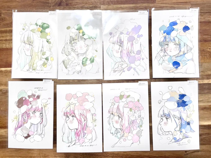 💐 #デザフェス60 💐
見やすいのはあとでfanboxにまとめたいですが!
とりいそぎドローイングたち!

原画類は2日に分けて並べますが、お目当てがいれば出せますのでお声掛けください❣️ 