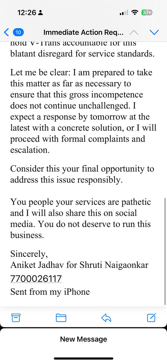 AniqetDJ's tweet photo. @vtransindia @VtransLim1 
V-Trans (India) Ltd, your services are pathetic. Let this be out in public to know how you people function. Never ever send your consignment from this unprofessional company.
@MORTHIndia @jagograhakjago @nch1915 @DARPG_GoI @nitin_gadkari @CMOMaharashtra https://t.co/WwXHIji9Vz
