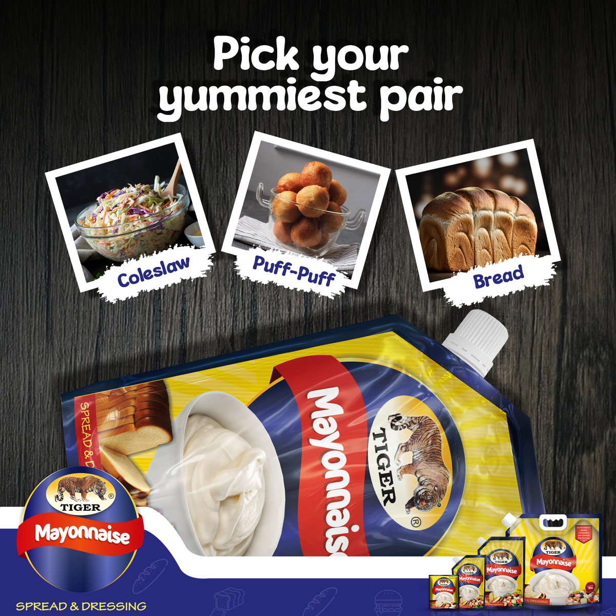 thetigerfoods's tweet photo. Adding mayonnaise to any of these would make your taste buds thank you!
Which do you like to pair your Tiger Mayonnaise with the most?
Drop your choice below, and let’s see which pairing is the crowd favourite! 😋
#TigerMayonnaise #SpreadWithLove #TigerFoodsLimited https://t.co/Fn3AsncTYV