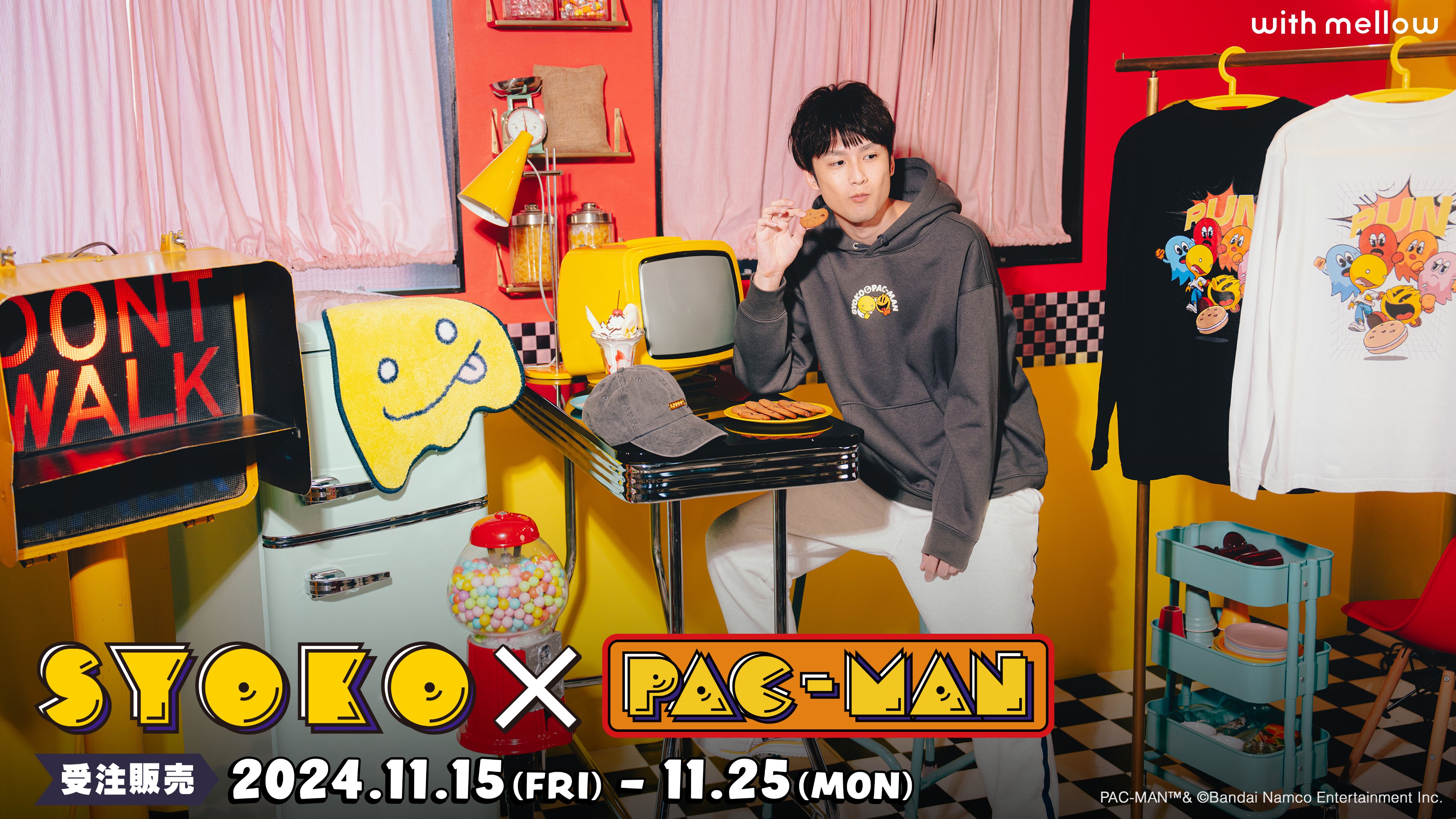 SYOKO×PAC-MAN LONG-T あっさりしょこ with mellow SYOKO × PAC-MAN RUN AWAY LONG-T / Black – with mellow Store