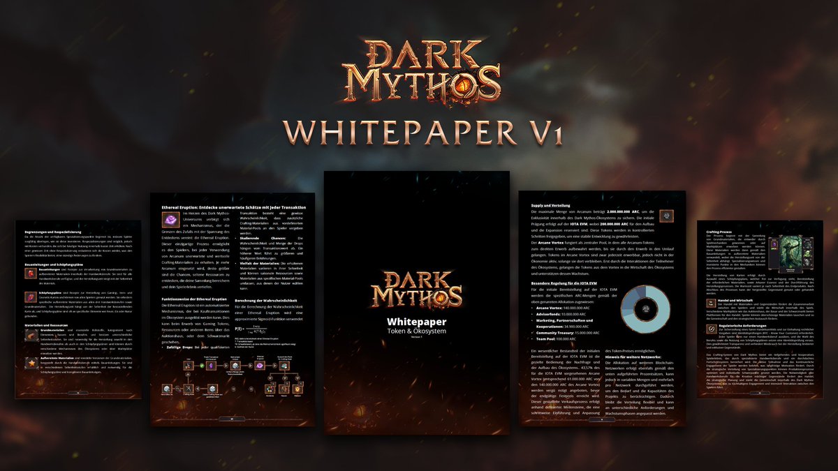 🚨Today marks the release of our Dark Mythos Ecosystem Whitepaper, a deep dive into the vision, mechanics, and economy of our unique ecosystem.

#DarkMythos combines fantasy, strategy, and blockchain technology to deliver an immersive experience centered around Arcanum ($ARC),