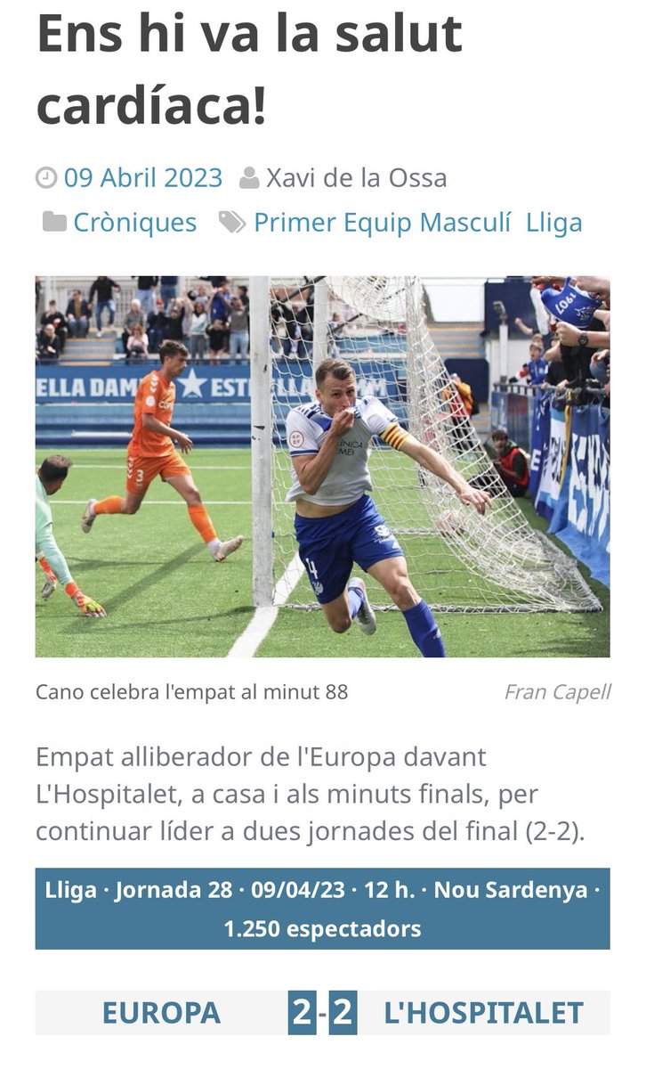 rakyreich's tweet photo. D’això en fa any i mig.
Nou Sardenya.
Europa - Hospi. 2-2.
Aquest diumenge farem la Pre-Prèvia anant a veure el Filial.
Serem, com a mínim, aquests 1250 de l’abril? 😏
Gent de la Vila i rodalies, tenim un SÚPER DIUMENGE!
#SomHi #FilialRules https://t.co/rtbT7hBK9a