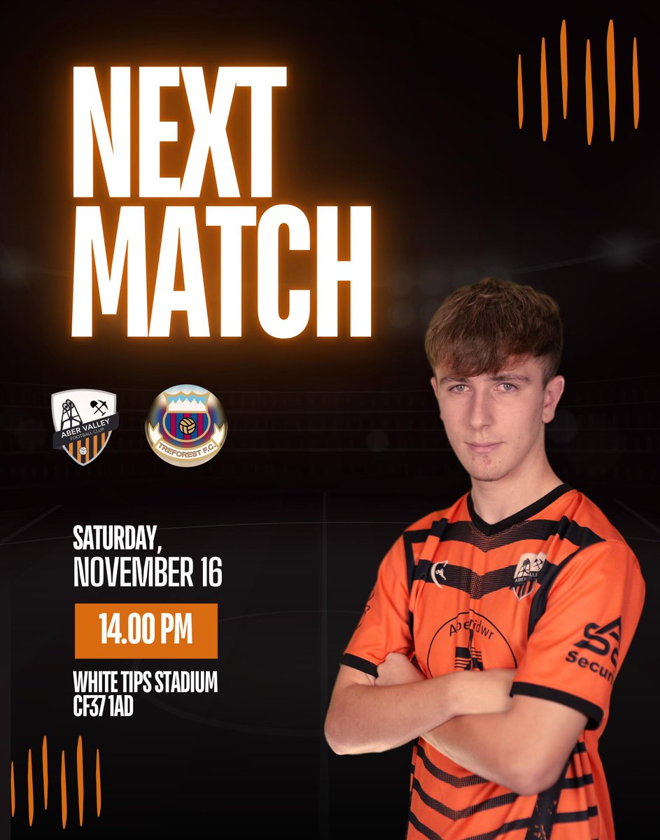 aber_valley_fc's tweet photo. Just the one game this weekend for our club.
Our seconds travel to play @TreforestFC hoping to get 3 points.
Pop over and support the boys.

🟠⚫️ https://t.co/twK7OE8pac