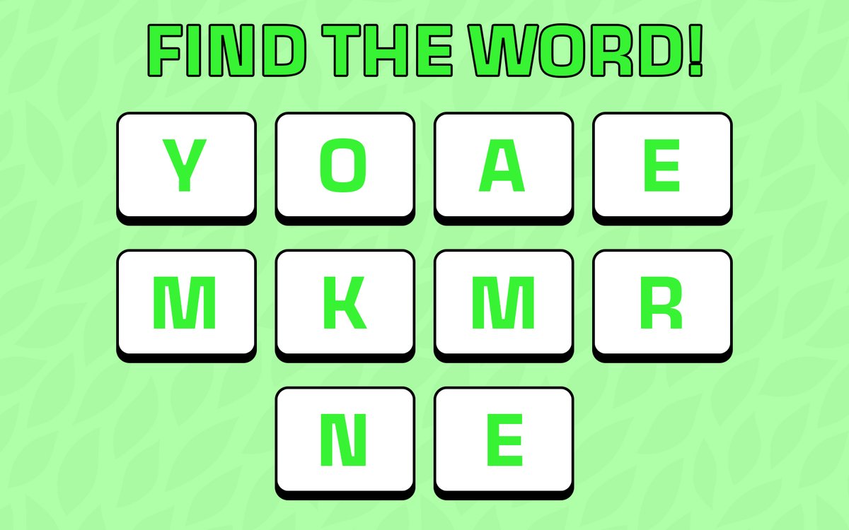 greenmemcoin's tweet photo. UNSCRAMBLE THE WORD!🥇

Drop your answers in the comments ⤵️

#green #ath #btc #solana #Crypto https://t.co/W1QXikNxFr