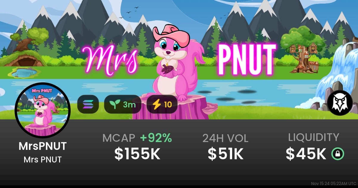 MoonMaxCrypto's tweet photo. @CrashiusClay69 Mrs PNUT coming in HOT ! If BABY PNUT can hit 20M this can too ! https://t.co/DLKOM4ZVEM