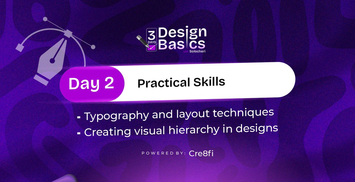 Cre8Fi's tweet photo. We go again today guys! We'll be talking about practical skills in design. Set your reminder: https://t.co/lCGAwQsNHb
See you in class by 8pm
#Cre8Fi https://t.co/514D0Xn2zb