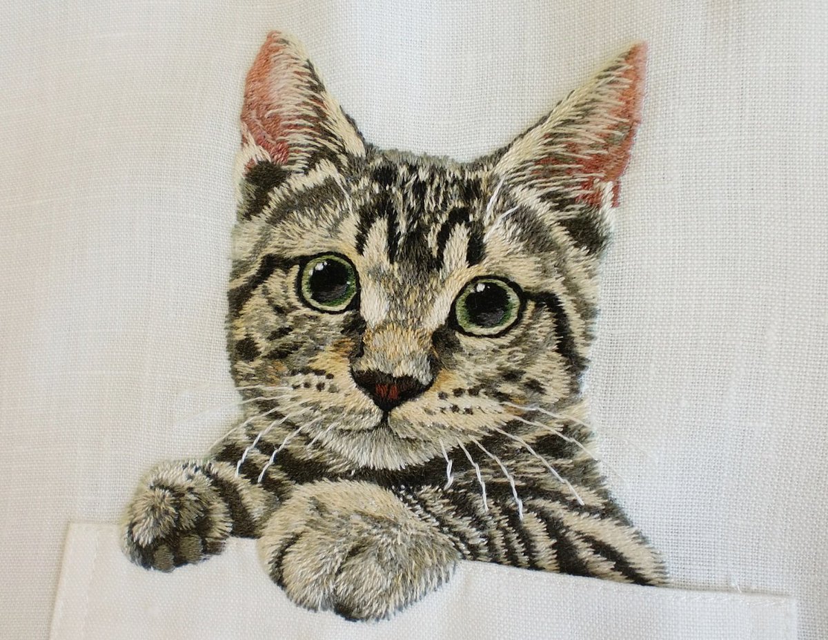 Japanese embroidery artist Hiroko Kubota, known for her work highlighting cats #WomensArt