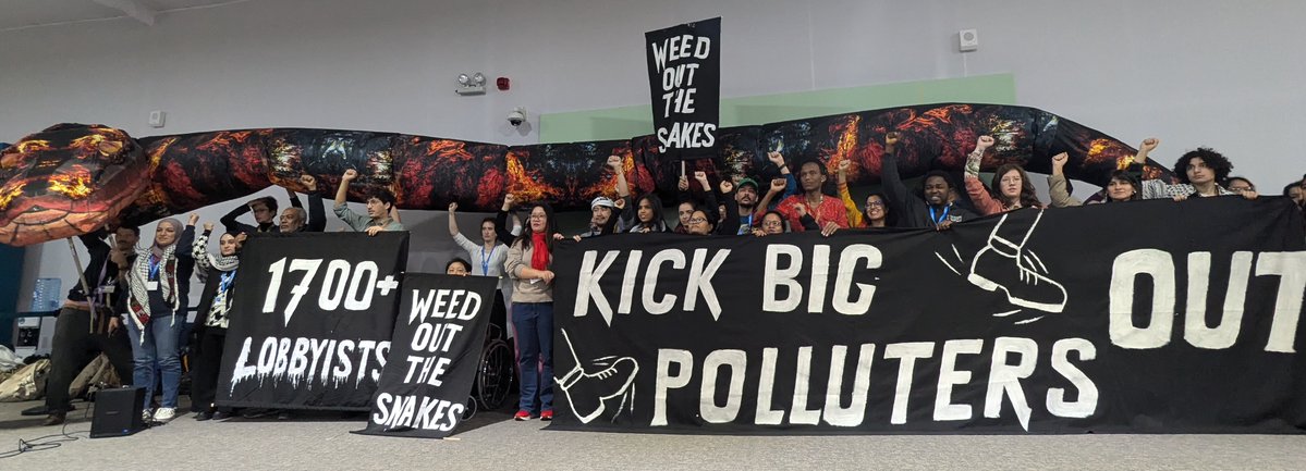 🚨BREAKING New analysis from #KickBigPollutersOut coalition finds a shocking 1,770+ fossil fuel lobbyists at #COP29

#BigPolluters interference will cost millions of people their homes, livelihoods, and lives. We need to #WeedOutTheSnakes NOW!