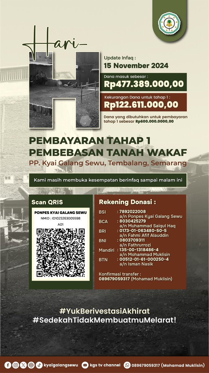 Masih ada kesempatan di Jumat yang berkah ini.
Mari berinvestasi untuk akhirat🙌