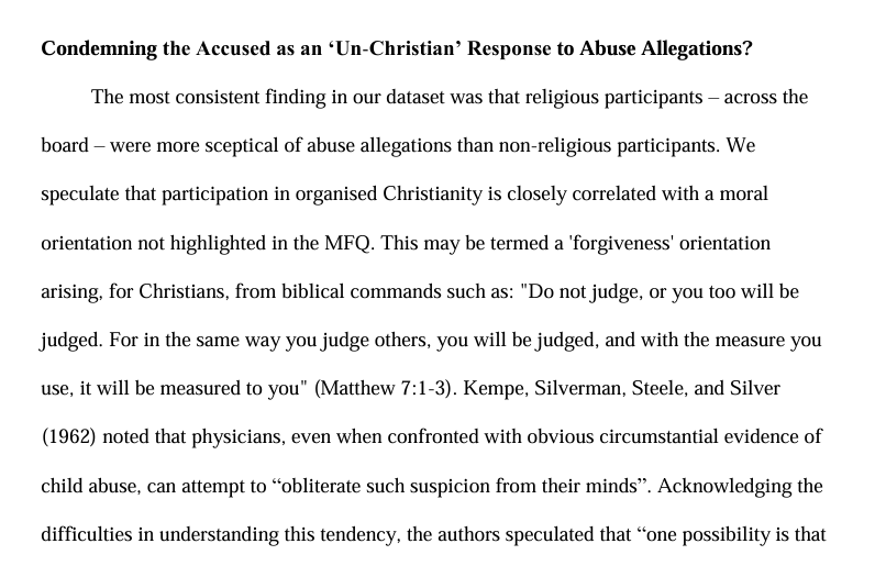 SanjeePerera1's tweet photo. "When confronted with the possibility of child abuse, it's not that these Christians are aiming for justice and missing, but that they are aiming for something else entirely."
A damning psychological interrogation of CoE (n=454+457) responses to abuse.
https://t.co/i3h0dAgM3h https://t.co/WpNPnR4mDA