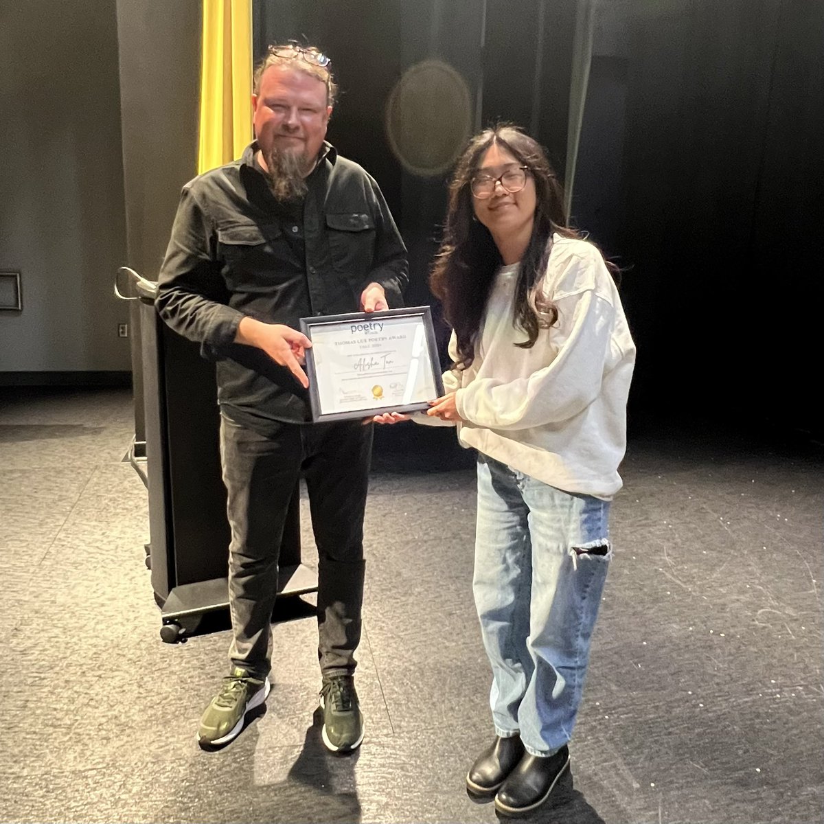 Congratulations to Alisha Tan for receiving the Thomas Lux Poetry Award!