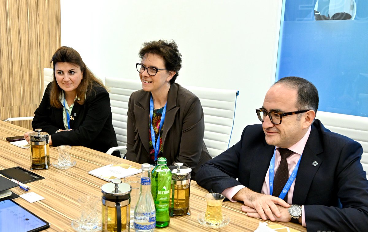 MikayilJabbarov's tweet photo. As part of #COP29 (@COP29_AZ), we held a meeting with Amy Brachio, EY (@EYnews) Global Vice Chair for Sustainability. We discussed sustainable #economic growth in #Azerbaijan, the #energy transition, and key priorities for collaboration.

#COP29Azerbaijan #EconomyAz https://t.co/i2Ro2ZWLDO