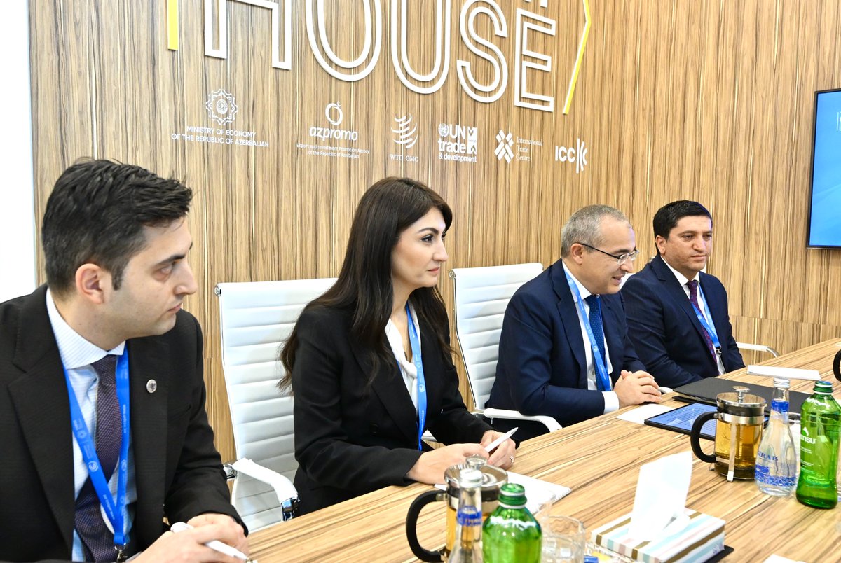 MikayilJabbarov's tweet photo. As part of #COP29 (@COP29_AZ), we held a meeting with Amy Brachio, EY (@EYnews) Global Vice Chair for Sustainability. We discussed sustainable #economic growth in #Azerbaijan, the #energy transition, and key priorities for collaboration.

#COP29Azerbaijan #EconomyAz https://t.co/i2Ro2ZWLDO