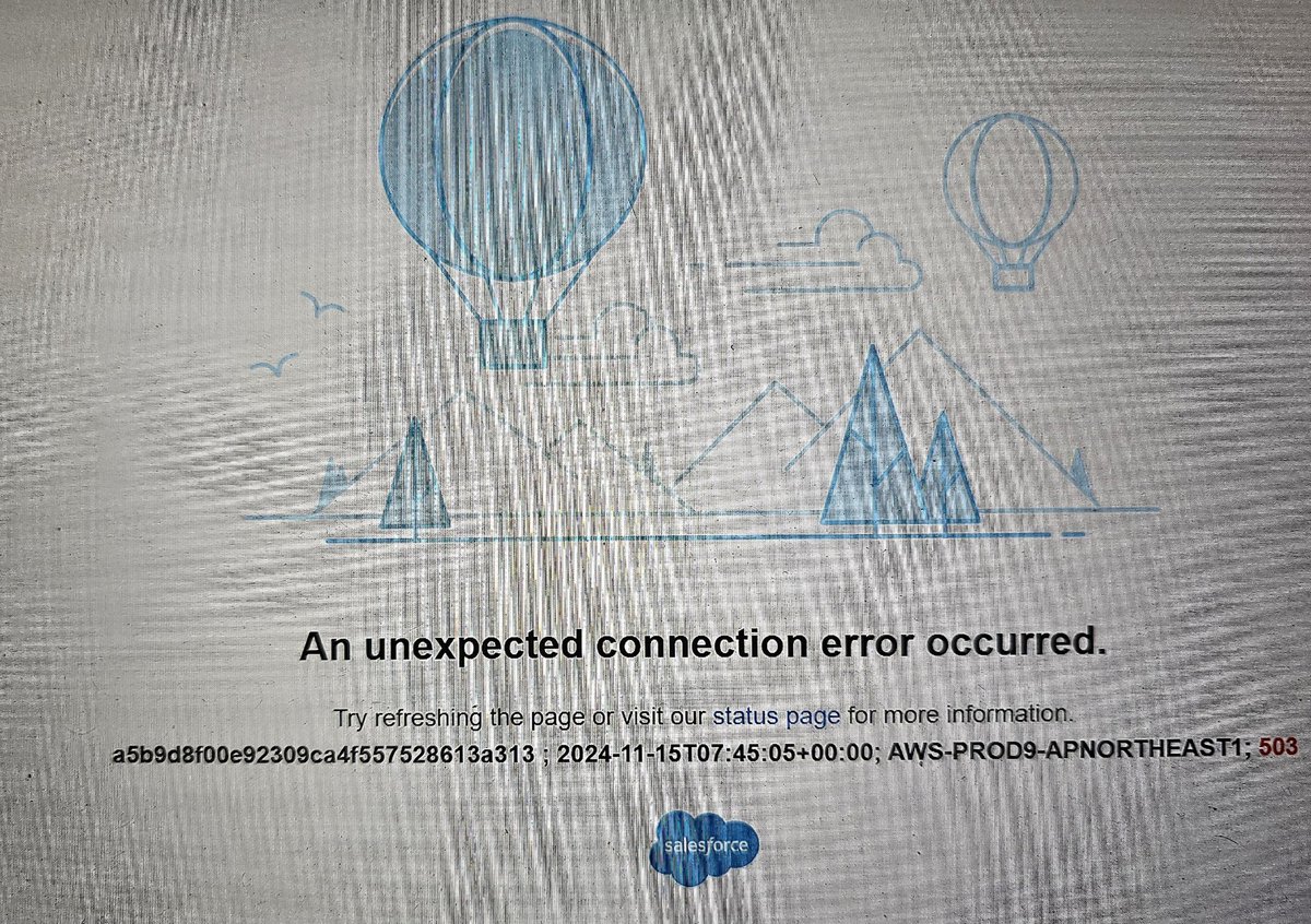 mochi__main's tweet image. 本日の業務は終了いたしました
#salesforcedown
