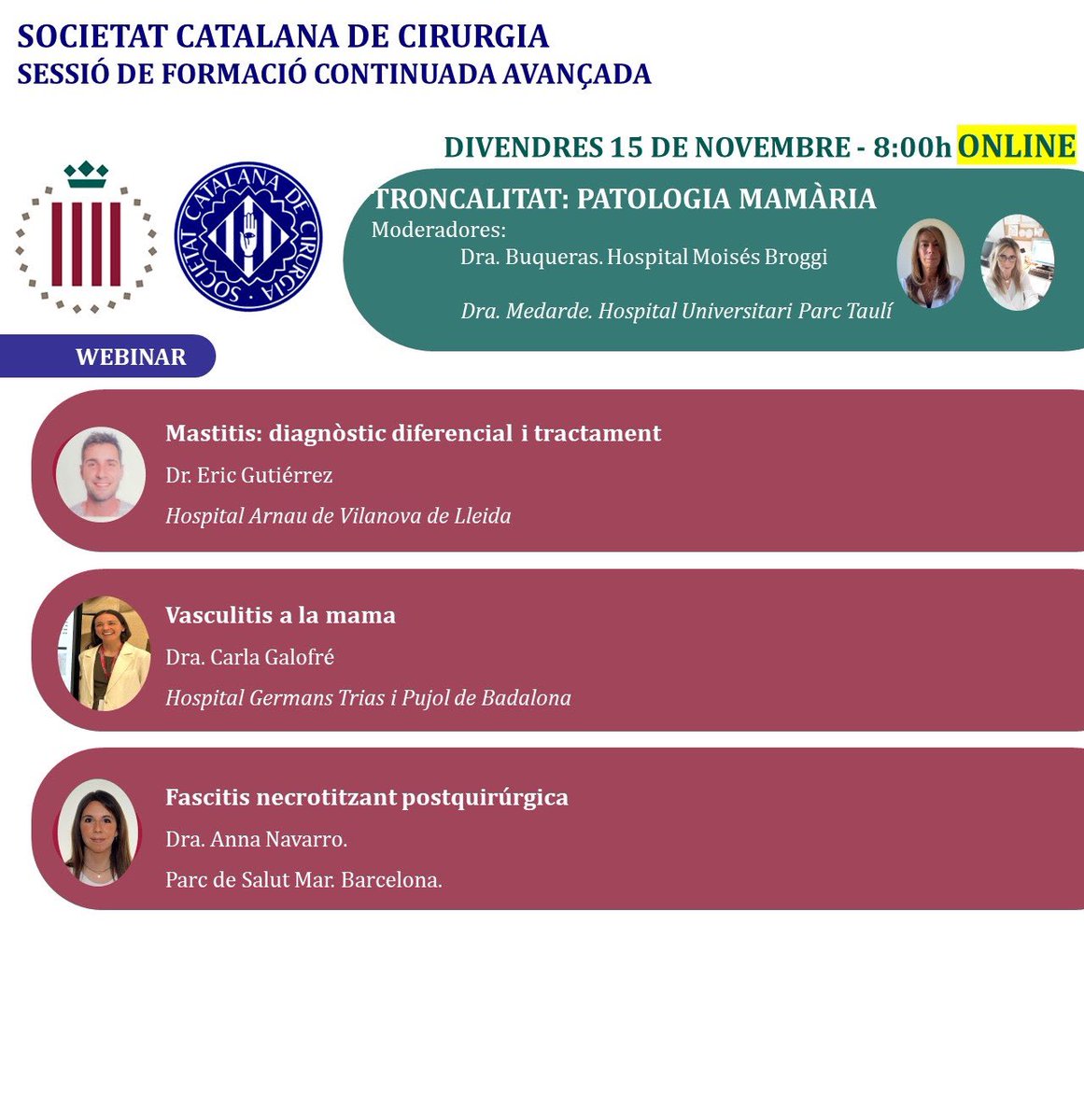 J.Calleja. (@jcallejabucho) on Twitter photo La Dra <a href="/AnnaNavarroB/">Anna Navarro</a> a la <a href="/SCatCir/">Societat Catalana de Cirurgia</a> presentant
“Fascitis necrotitzant postquirúrgica”
👏🏻👏🏻 La Dra <a href="/AnnaNavarroB/">Anna Navarro</a> a la <a href="/SCatCir/">Societat Catalana de Cirurgia</a> presentant
“Fascitis necrotitzant postquirúrgica”
👏🏻👏🏻