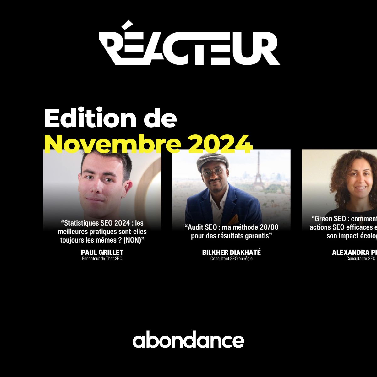 RÉACTEUR : L'édition de NOVEMBRE est sortie 💥

Les articles #SEO que vous aurez le plaisir de découvrir ce mois-ci 👇 [THREAD]