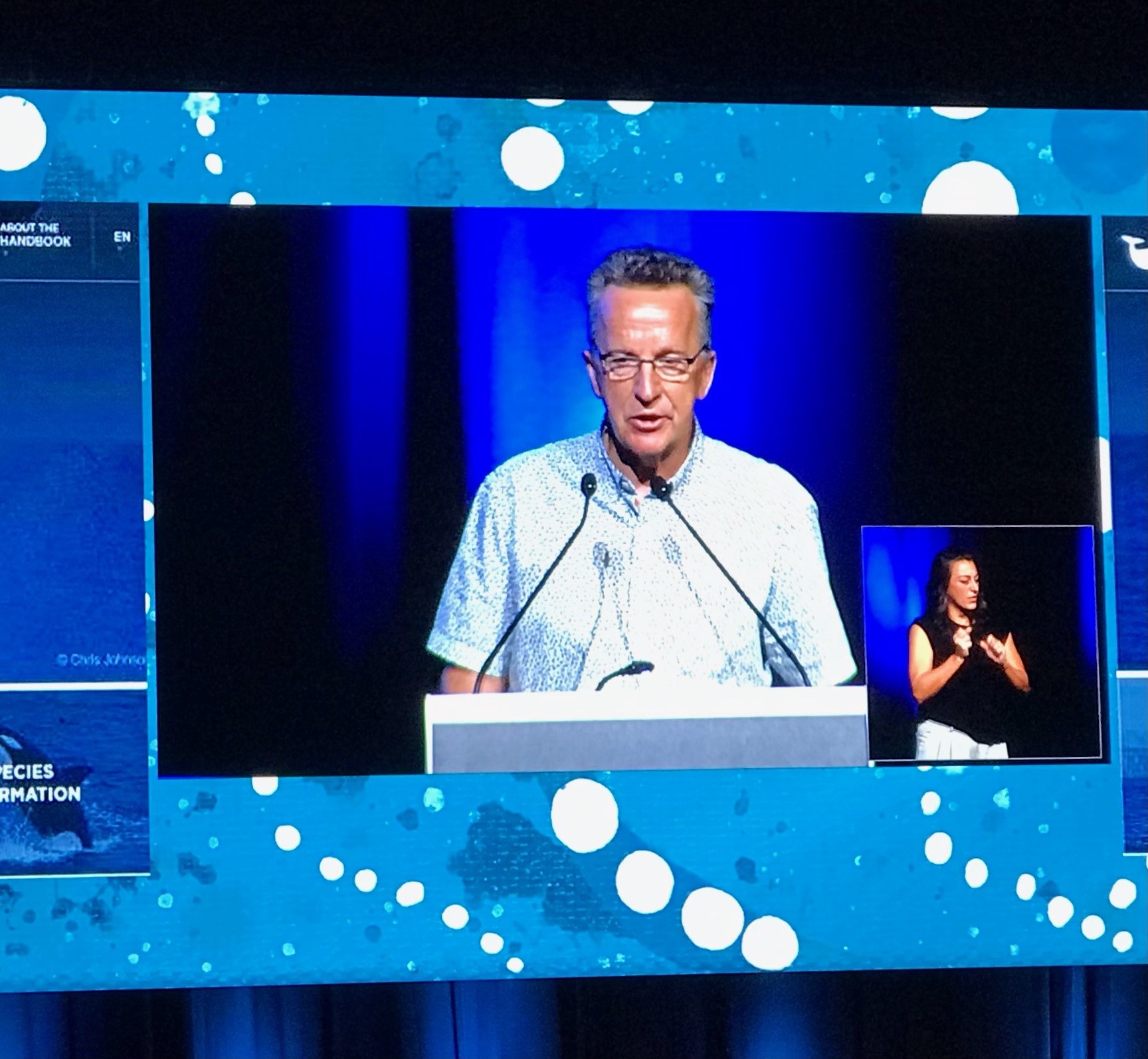 International Whaling Commission on X SMM2024 draws to a close with a plenary address by Dr Nick Gales IWC Chair Australian Commissioner. Highlighting today s challenges to cetaceans progress of IWC
